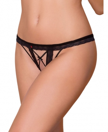 Obsessive 865-THC-1 crotchless thong color: black