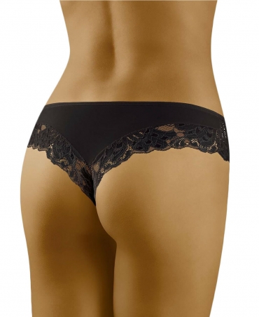 <p>Flirty cheeky panties made of exeptional lace. Front decorated with lace belt,  topped with a satin bow.</p>